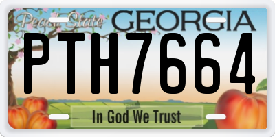 GA license plate PTH7664
