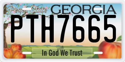 GA license plate PTH7665