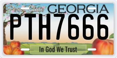 GA license plate PTH7666