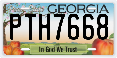 GA license plate PTH7668