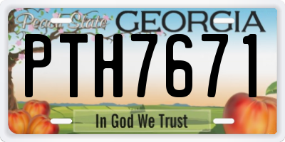 GA license plate PTH7671