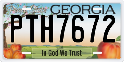 GA license plate PTH7672