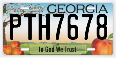 GA license plate PTH7678