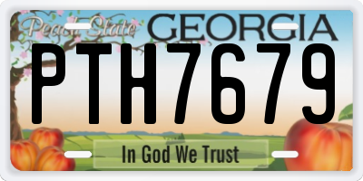 GA license plate PTH7679