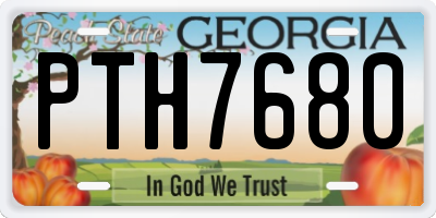 GA license plate PTH7680