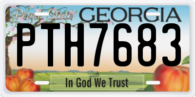 GA license plate PTH7683