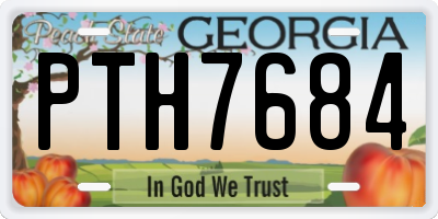 GA license plate PTH7684
