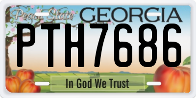 GA license plate PTH7686