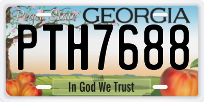 GA license plate PTH7688