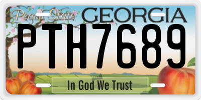 GA license plate PTH7689