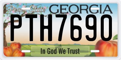 GA license plate PTH7690