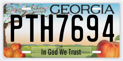 GA license plate PTH7694
