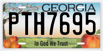 GA license plate PTH7695
