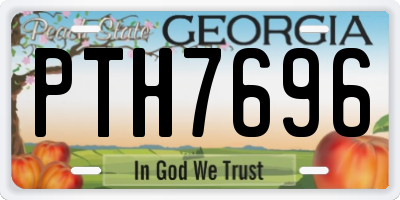 GA license plate PTH7696