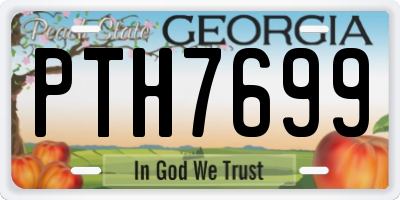 GA license plate PTH7699