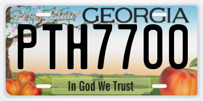 GA license plate PTH7700