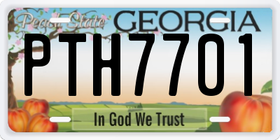 GA license plate PTH7701
