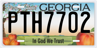 GA license plate PTH7702
