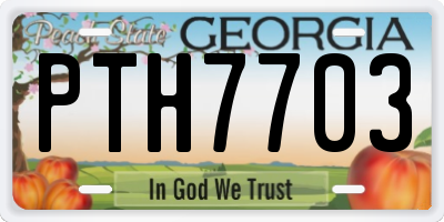 GA license plate PTH7703