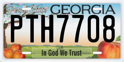 GA license plate PTH7708
