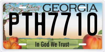 GA license plate PTH7710