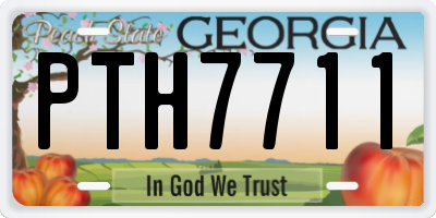 GA license plate PTH7711