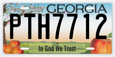 GA license plate PTH7712