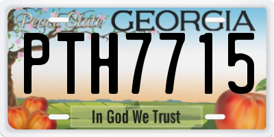 GA license plate PTH7715