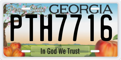 GA license plate PTH7716
