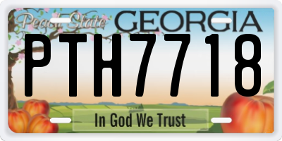 GA license plate PTH7718