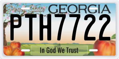 GA license plate PTH7722