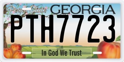 GA license plate PTH7723