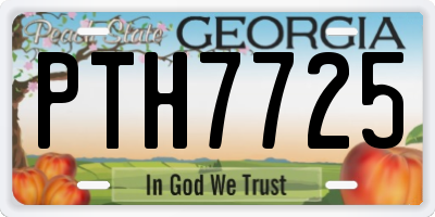 GA license plate PTH7725