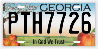 GA license plate PTH7726