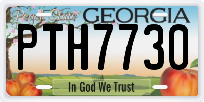 GA license plate PTH7730
