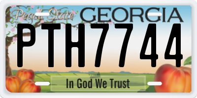 GA license plate PTH7744