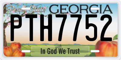 GA license plate PTH7752
