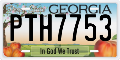 GA license plate PTH7753
