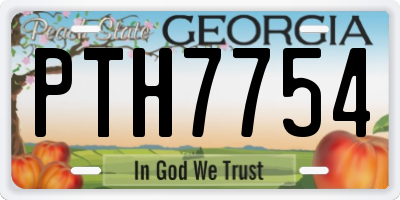 GA license plate PTH7754