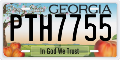GA license plate PTH7755