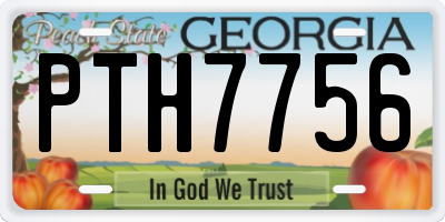 GA license plate PTH7756
