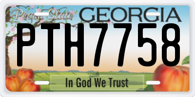 GA license plate PTH7758