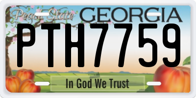GA license plate PTH7759