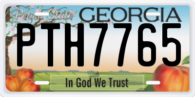 GA license plate PTH7765