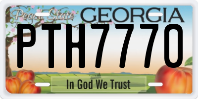 GA license plate PTH7770