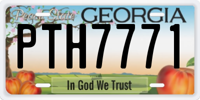 GA license plate PTH7771