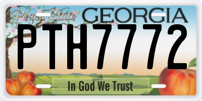GA license plate PTH7772