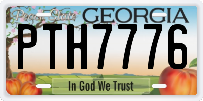 GA license plate PTH7776