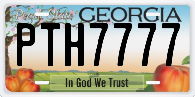 GA license plate PTH7777