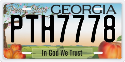 GA license plate PTH7778